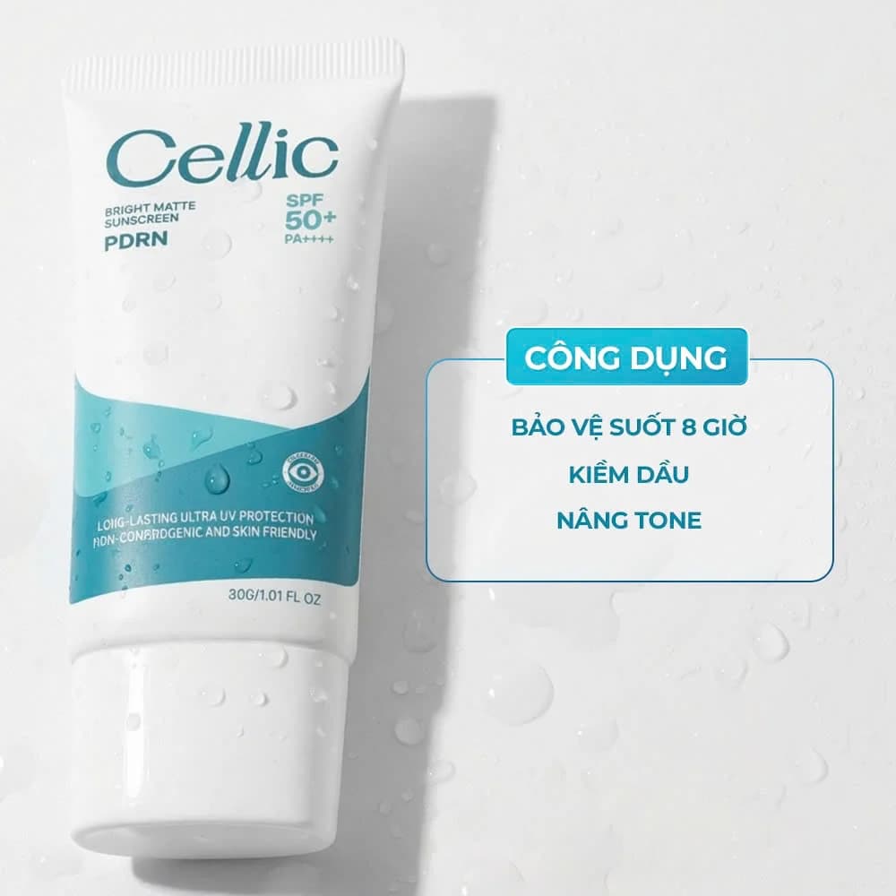 Kem Chống Nắng Cellic Bright Matte Sunscreen Bảo Vệ Da Suốt 8H, Nâng Tone Tự Nhiên